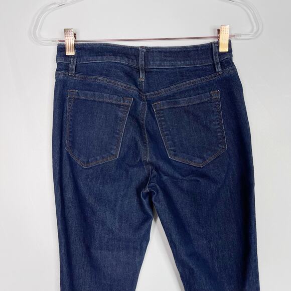 LOFT Size 25 / 0 Curvy High Waist Skinny Ankle Jeans Dark Wash Cotton Stretch - Picture 5 of 11